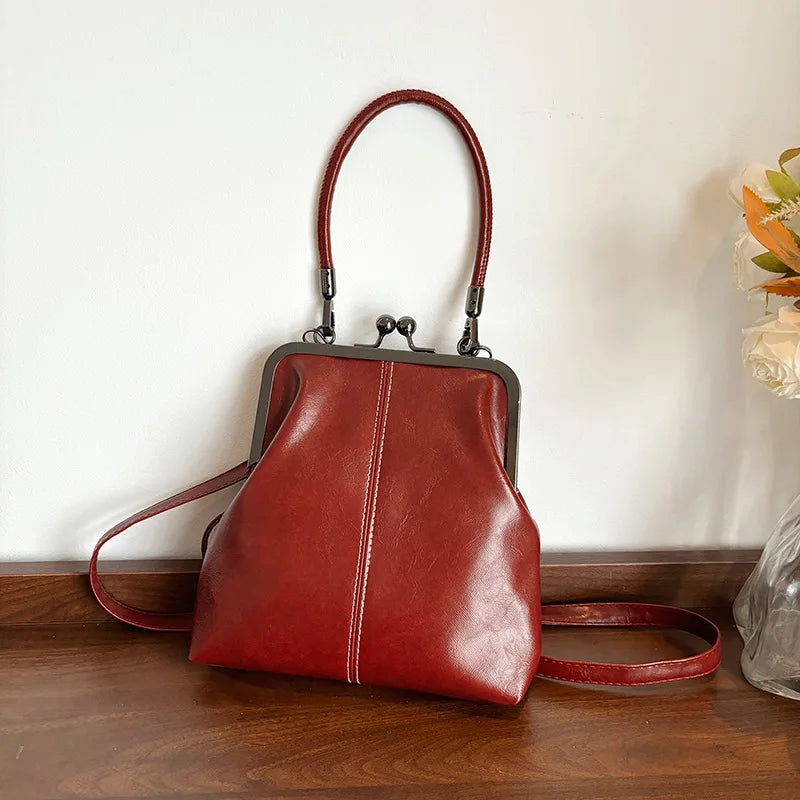 New Women’s Fashion Soft Leather Crossbody Bag | Vintage Evening Party Shoulder Tote | Versatile Cosmetic Bag & Wallet Purse with Elegant Flap Design Luxegan