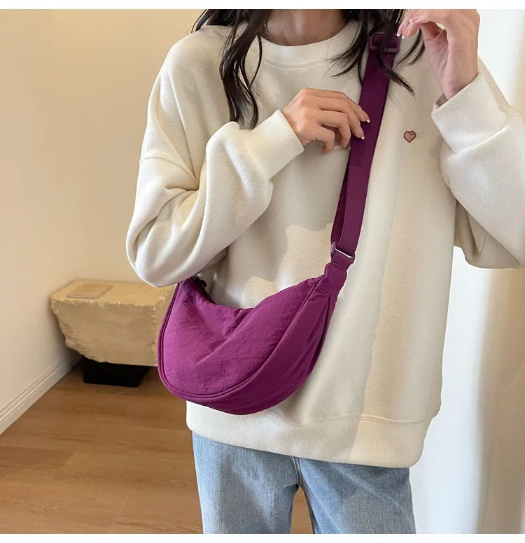 New Color Women’s Nylon Shoulder Bag | Casual Sports Hobo Crossbody | Fashionable Large Capacity Fanny Pack Purse & Handbag Luxegan