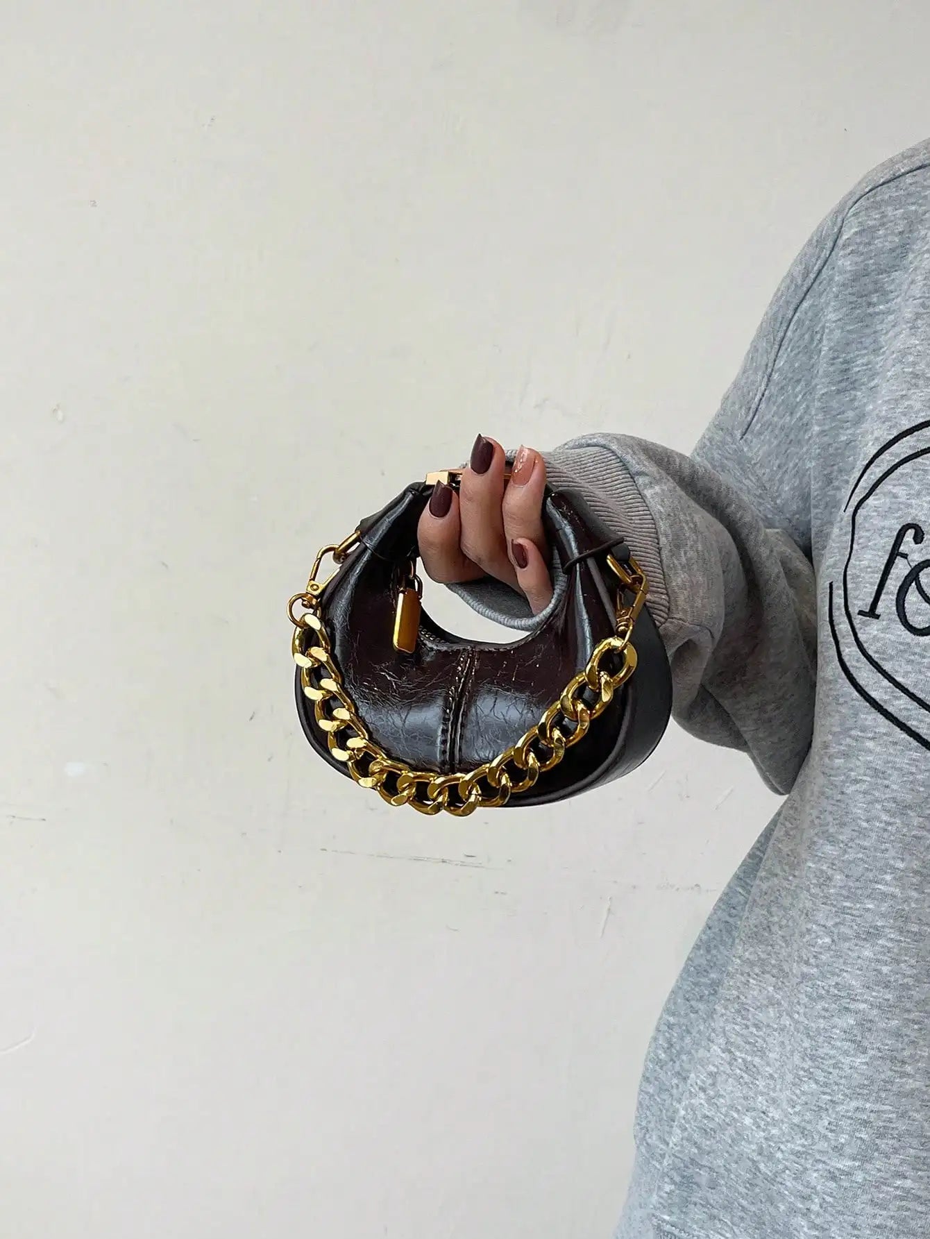 Elegant Hobo Top Handle Bag | Small Minimalist Chain Shoulder Purse Luxegan