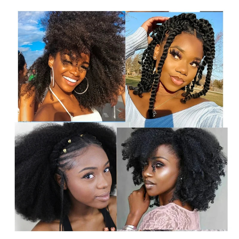 Short Afro Kinky Curly Crochet Braiding Hair 8in | Marley Twist | 4 Colors Luxegan