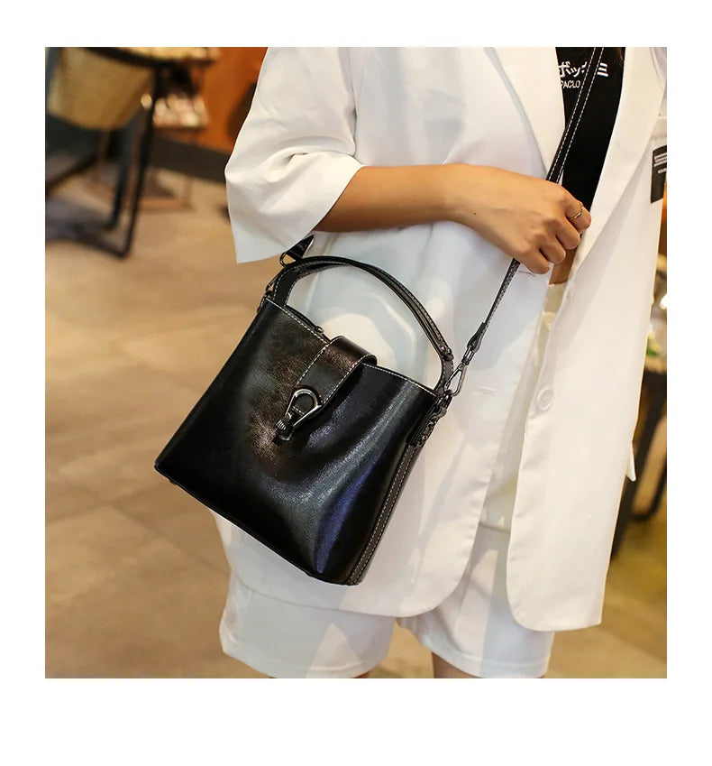 100% Genuine Leather Women's Handbag | Crossbody Bag, Ladies' Retro Shoulder Bag, Commuter & Shopping Bag