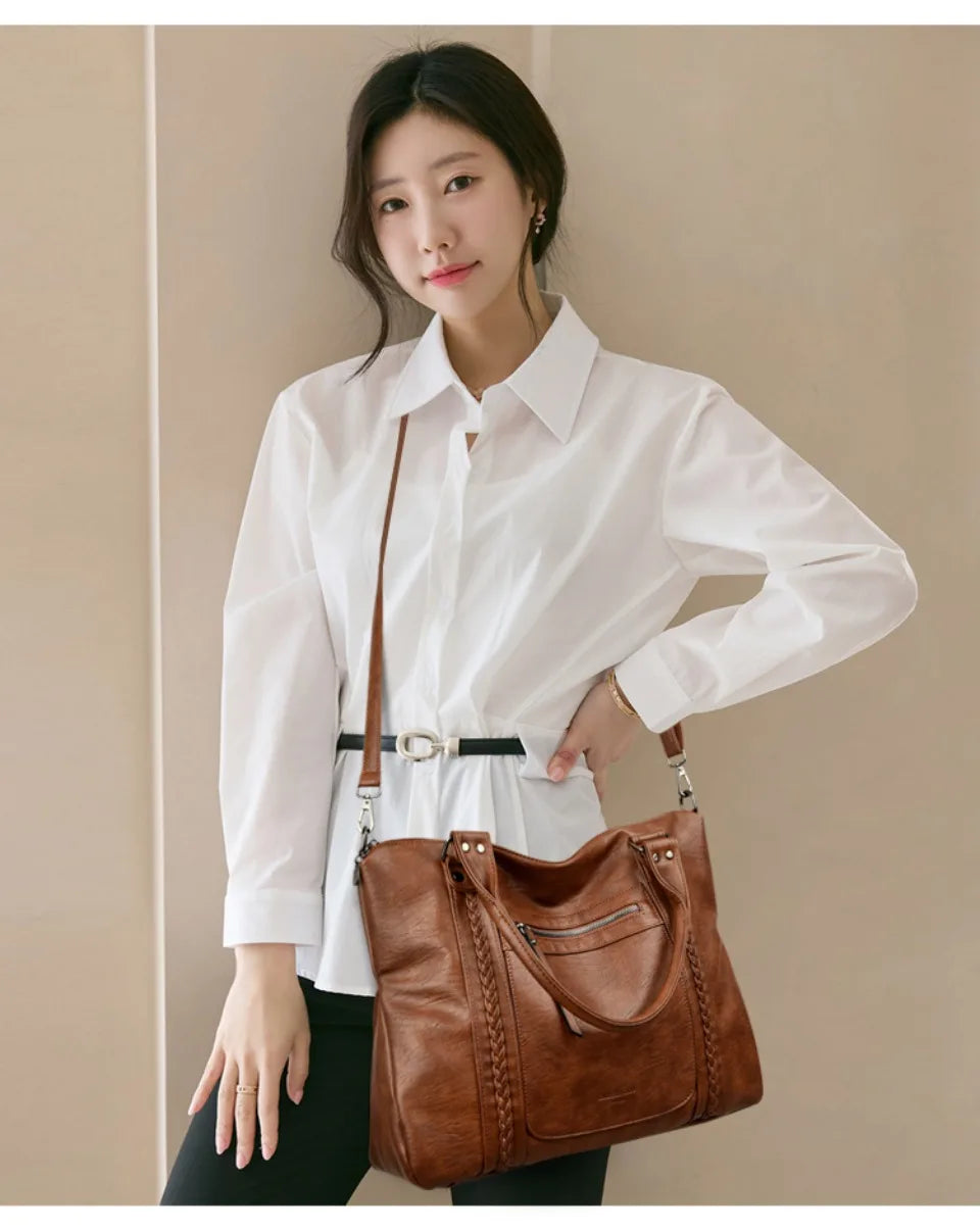 Genuine Brand Luxury Soft Leather Shoulder Bag | Designer Microfiber Crossbody for Women | Hot Casual Tote Messenger with Sequined Accents Luxegan