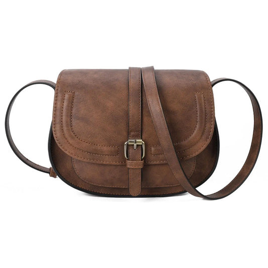 Small Vegan Leather Crossbody Bag | Vintage Lady Satchel Luxegan