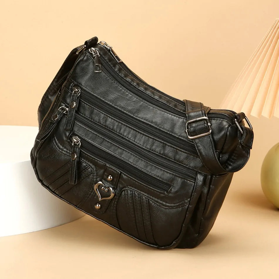 Messenger Sling Bag for Men | PU Small Zipper Crossbody Pouch Luxegan