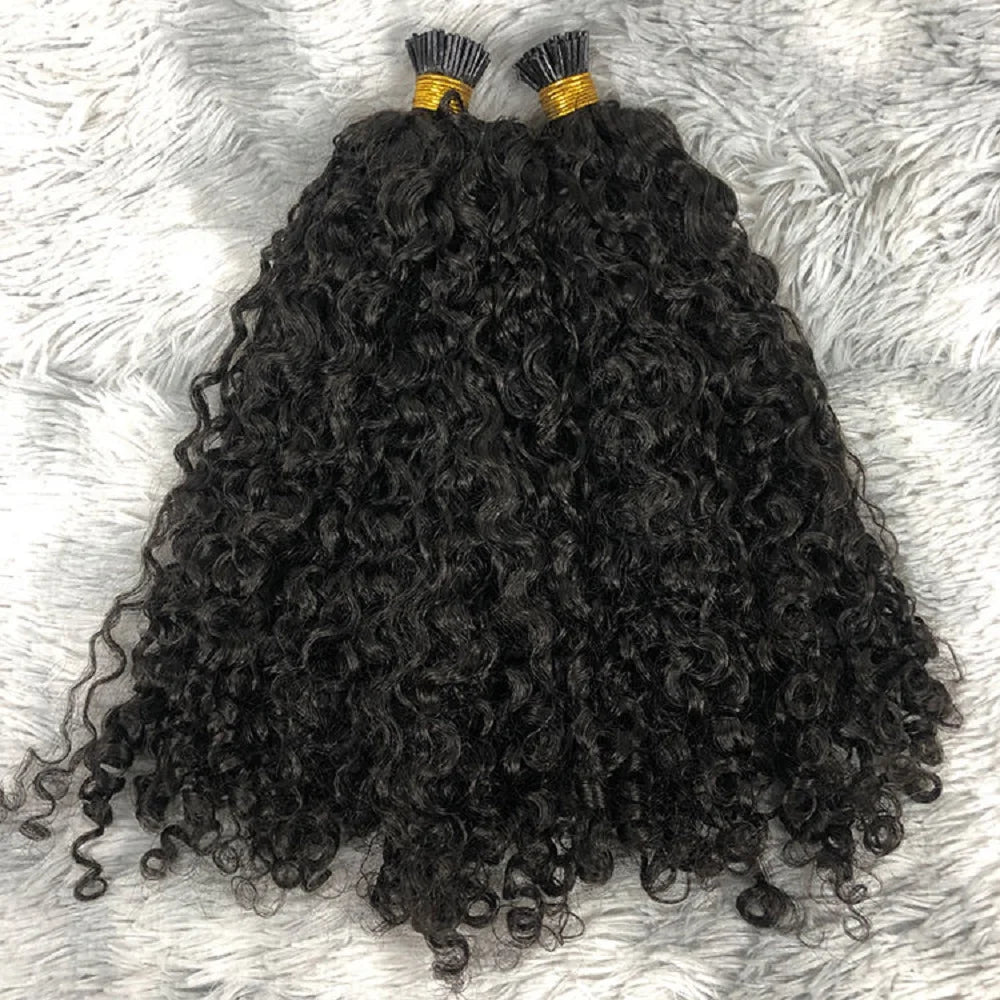 Curly I-Tip Hair Extensions | Pre-Bonded Microlink Style Luxegan