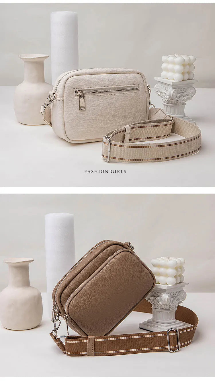 New Lychee Pattern Small Square Bag | Comfortable Weaving Strap Style Wide Shoulder Strap & Crossbody Bag Luxegan