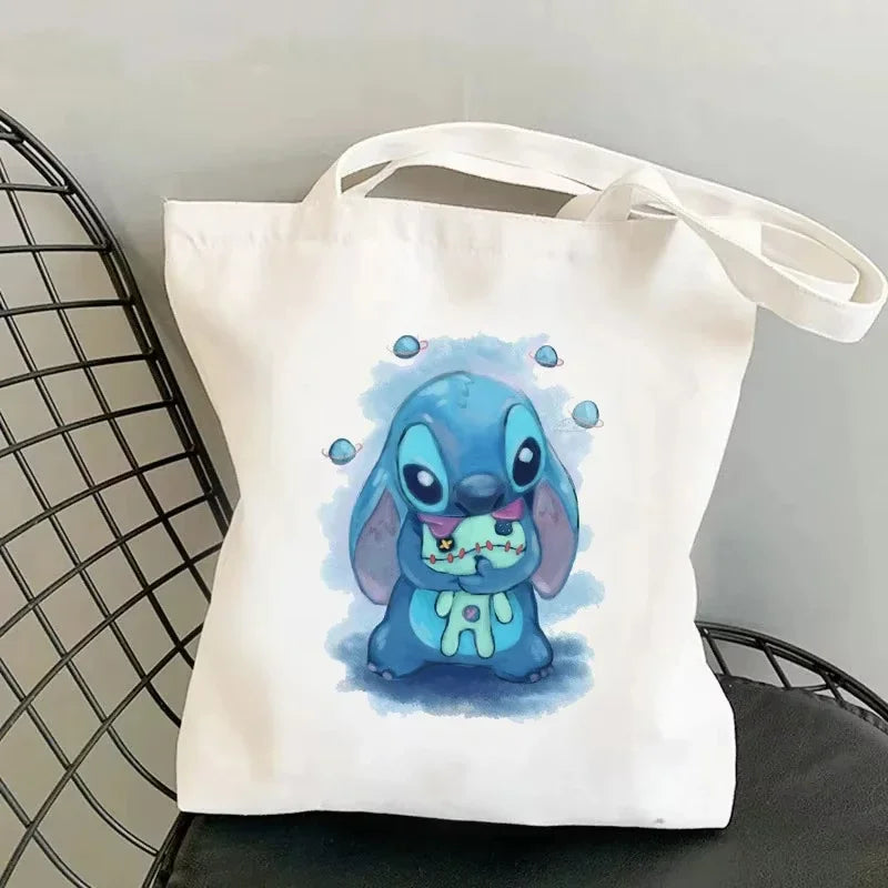 Disney Lilo & Stitch Cartoon Canvas Bag | Unisex Large Capacity Student Backpack & Shoulder Tote | Casual Shopping Totes Luxegan