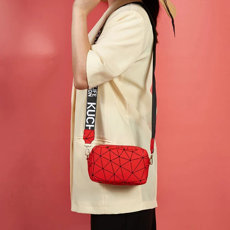 Fashion Laser Shoulder Square Bag | PU Leather Crossbody Bag, Messenger Bag & Small Trendy Satchel Luxegan