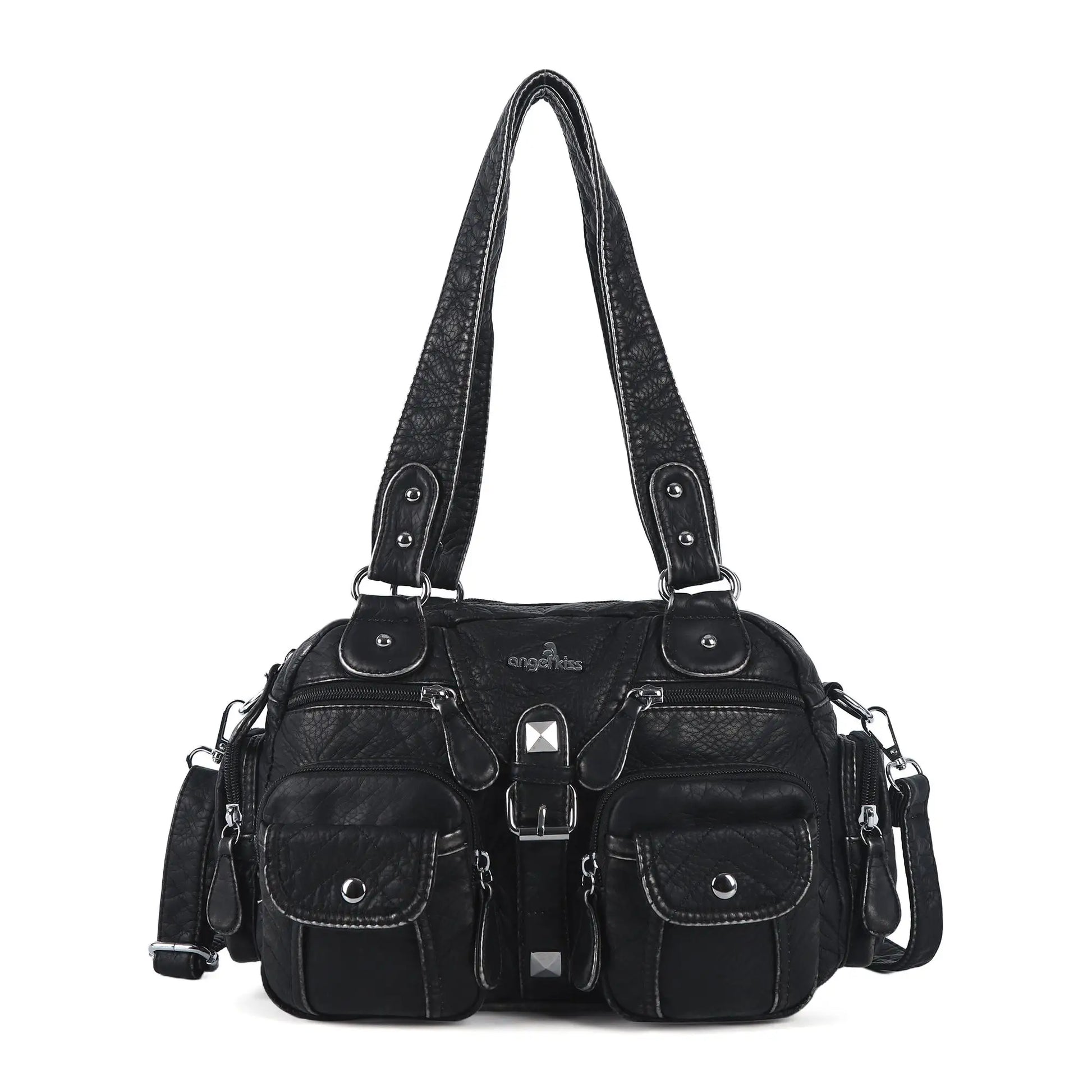 Women’s Rose Top-Handle Satchel | Luxury PU Leather Dumpling Bag | Versatile Crossbody & Shoulder Purse with Organized Interior Luxegan 