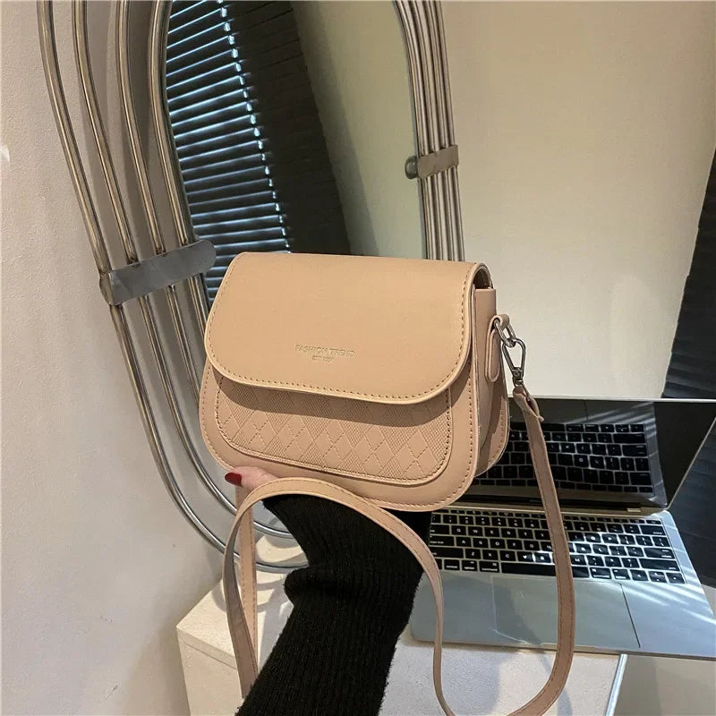 Small PU Leather Saddle Bag | Fashion Flap Crossbody Purse Luxegan