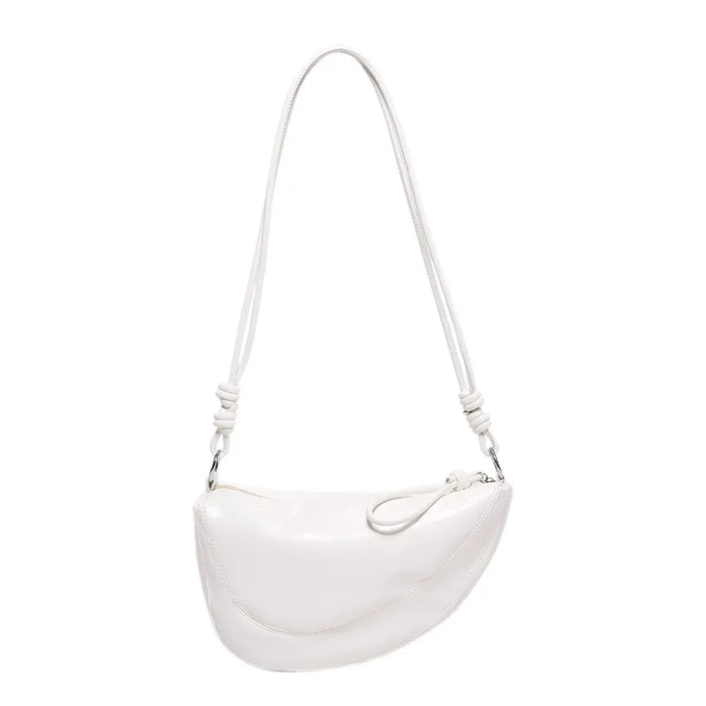 Retro PU Leather Saddle Bag | Solid Color Crossbody Purse Luxegan