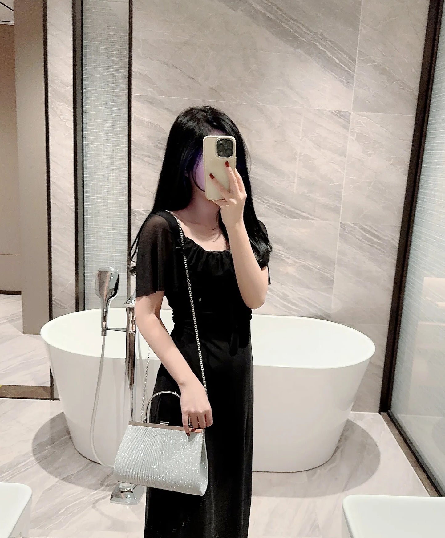 Women's Classic Pleated Evening Bag | Sparkling Handbag Clutch for Prom, Party & Formal Events (Minaudière Shape) Luxegan