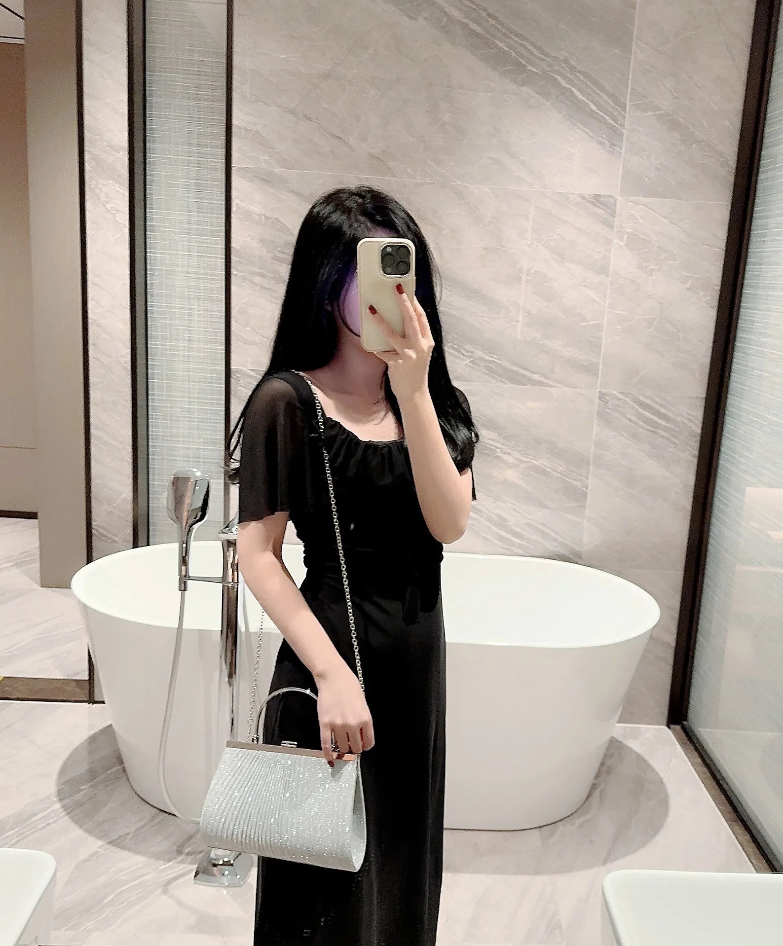 Women's Classic Pleated Evening Bag | Sparkling Handbag Clutch for Prom, Party & Formal Events (Minaudière Shape) Luxegan