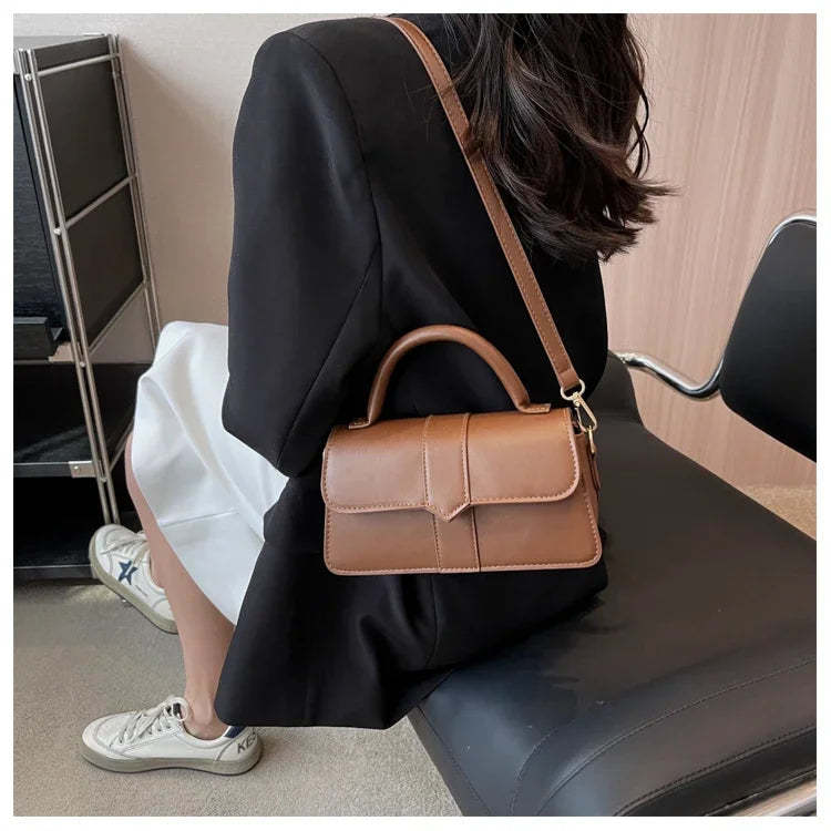Vintage Underarm Bag Square Satchel | PU Leather Shoulder Bag for Women Handbag - Fashion Crossbody Bags Luxegan
