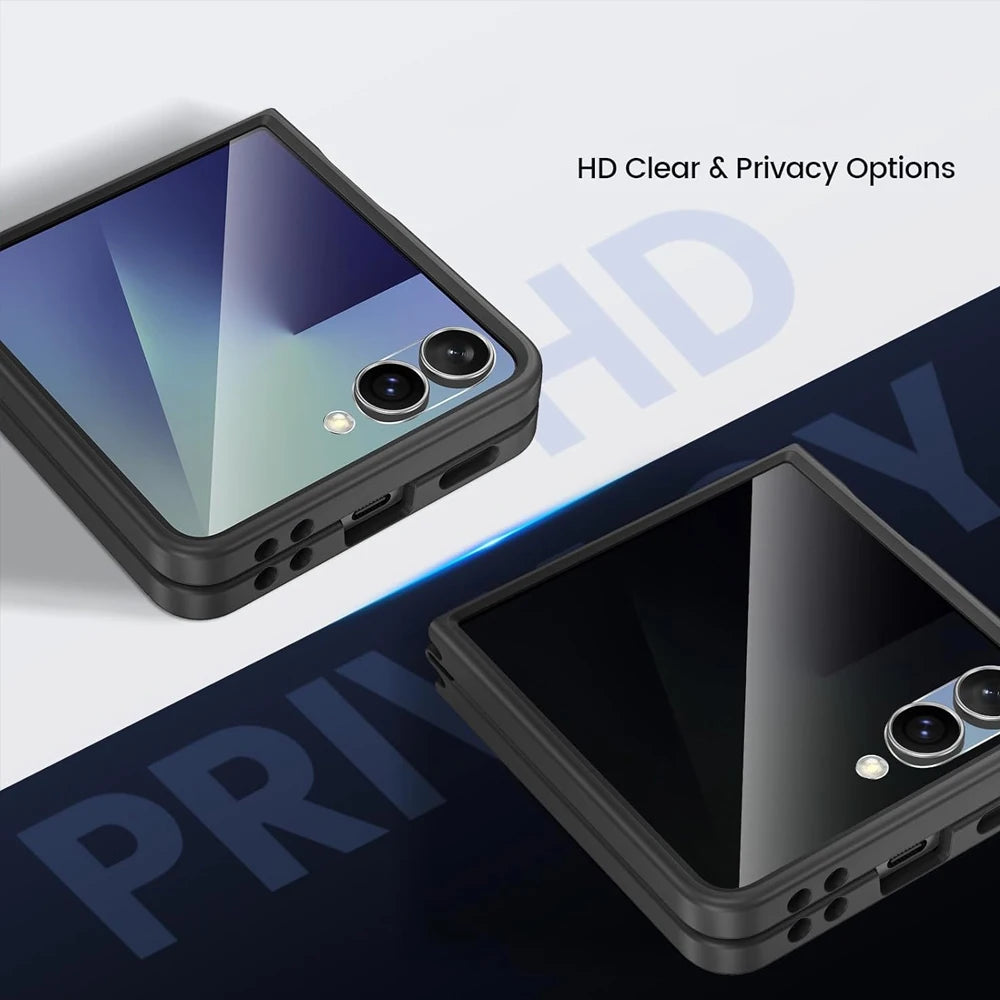 Funda Transparente Magnética para Teléfono Móvil UYUXIO para Samsung Galaxy Z Flip 7, Carcasas de Carga Inalámbrica, Cubierta Delgada Resistente con Imán