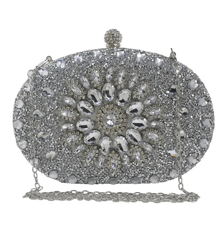 Hard Luxury Crystal Diamond Evening Clutch | England Style Frame Purse Luxegan