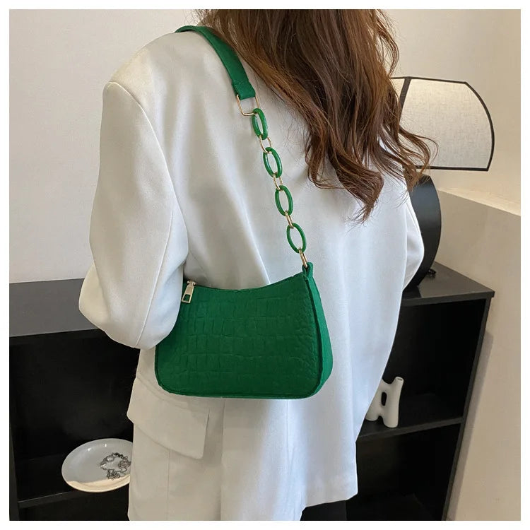 Fashion Texture Felt Cloth Armpit Saddle Bag | New Soft Unlined One Shoulder Bag Designer Purse for Women Luxegan