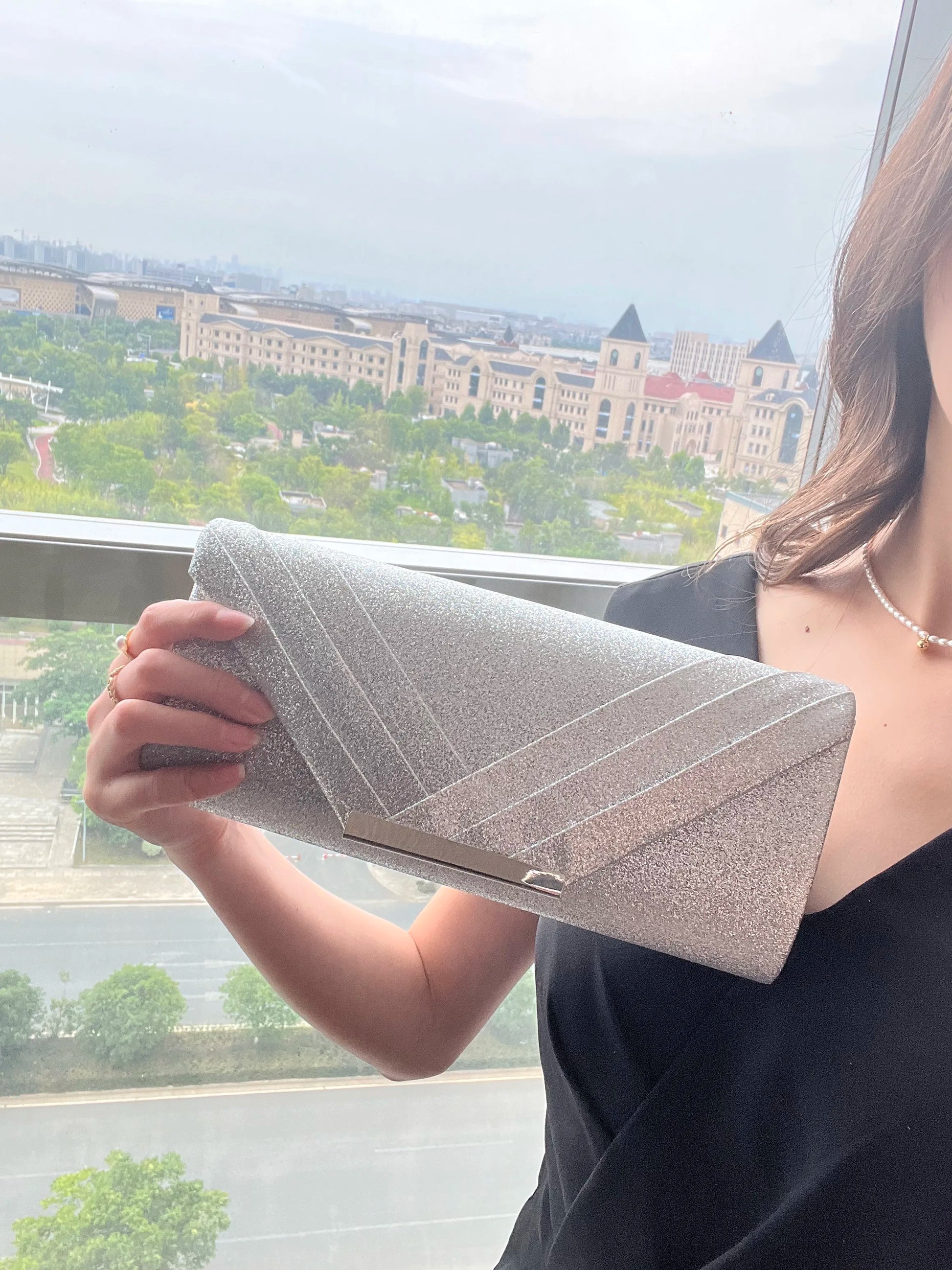 New Design Envelop Satin Evening Clutch Bag | Trade Luxury Shoulder Bags & Lady Party Purses for Wedding Dress Handbag Luxegan