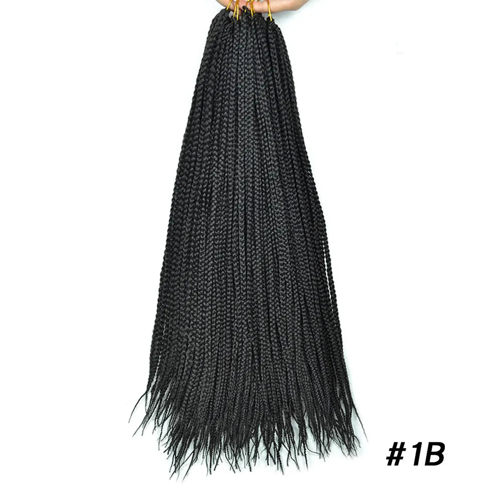 Ombre Box Braids Crochet Hair Extensions – Synthetic Straight Braiding Hair 14"/18"/24" | 22 Strands/Pack