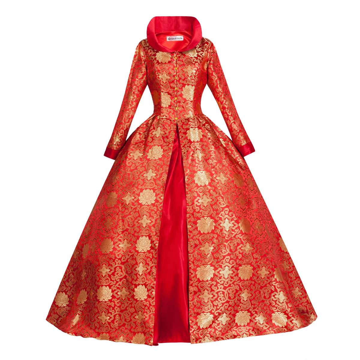 Victorian Renaissance Ball Gown – Square Neck, Flare Sleeve, Floor-Length, Empire Waist