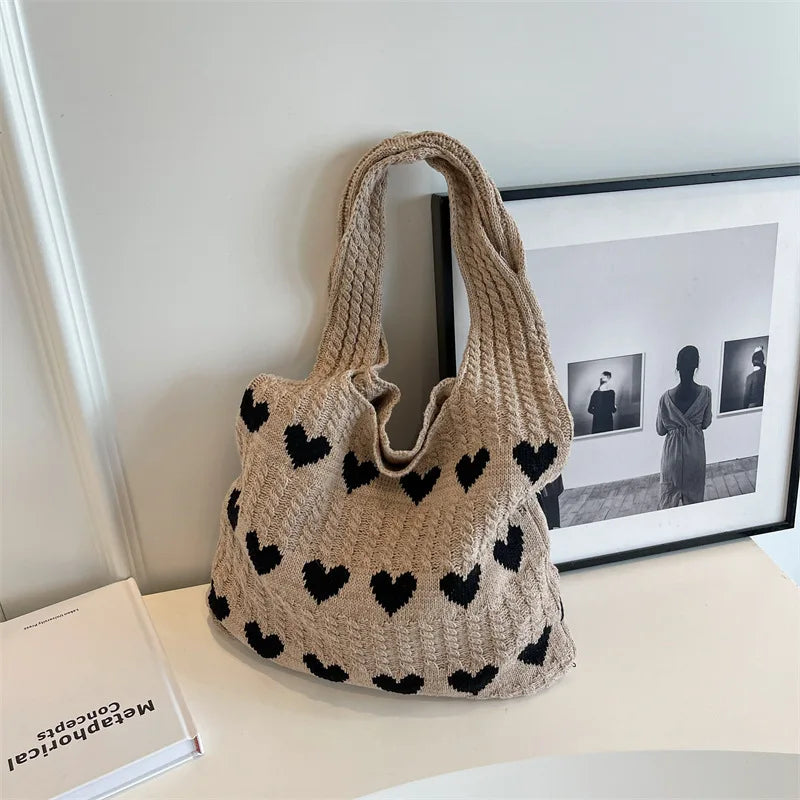Casual Knitted Cotton Tote | Soft, Large Capacity Summer Bag Luxegan