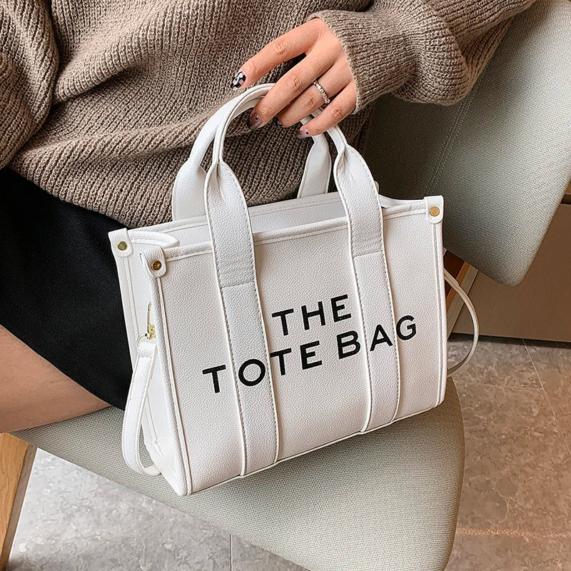 The Tote Bag for Women | Crossbody Female Handbag & New Solid Words Letter Leisure Large Bag (Luxury Fashion Designer PU Bag) Luxegan