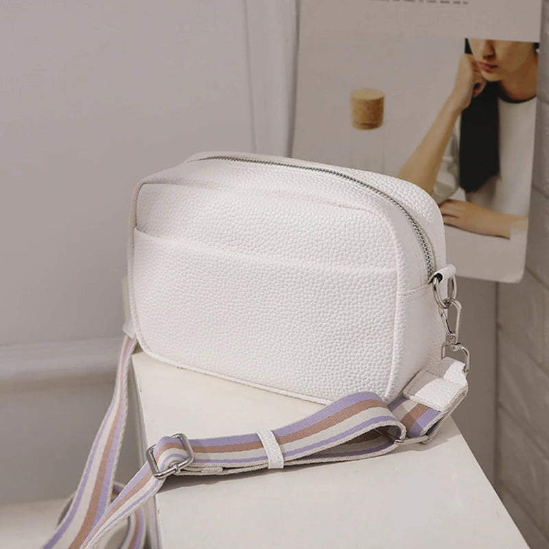 Wide Strap Women's Crossbody Bag | Solid Ladies Handbags & Luxury Square Shoulder Sling Luxegan
