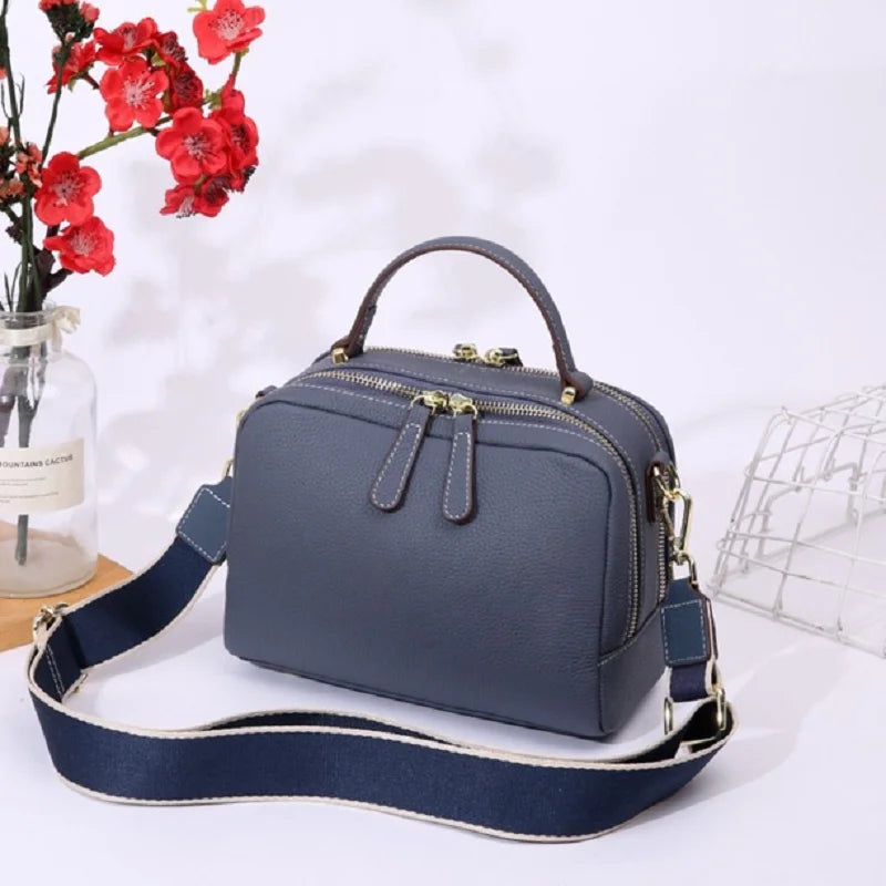 Genuine Leather Cowhide Women's Handbag | Luxury Design Crossbody & Small Square Bag Luxegan
