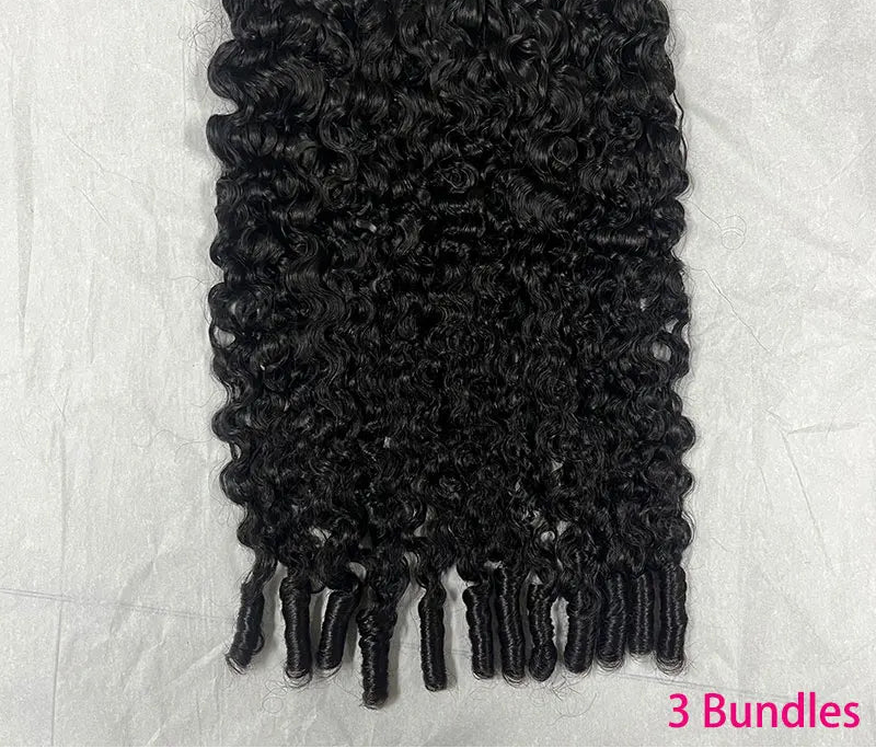 12A Grade Raw Virgin Burmese Pixie Curly Human Hair Bundles | 100% Authentic Brazilian Human Hair Weaving | Machine Double Weft Curly Extensions for Full Head (1 / 3 PCS Multipack) Luxegan