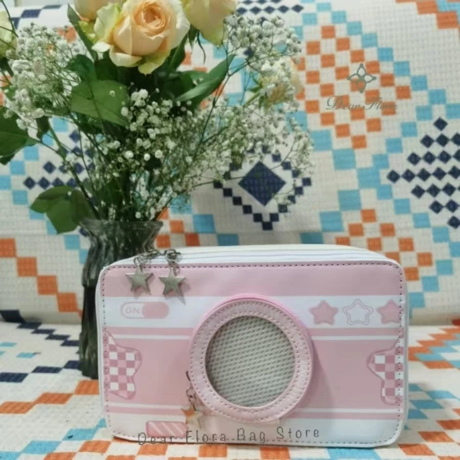 New Design Small Camera Ita Bag | Fashionable Cute Girl Transparent DIY Cosplay Shoulder Bags | Street Trend Box Messenger Crossbody Bag Luxegan