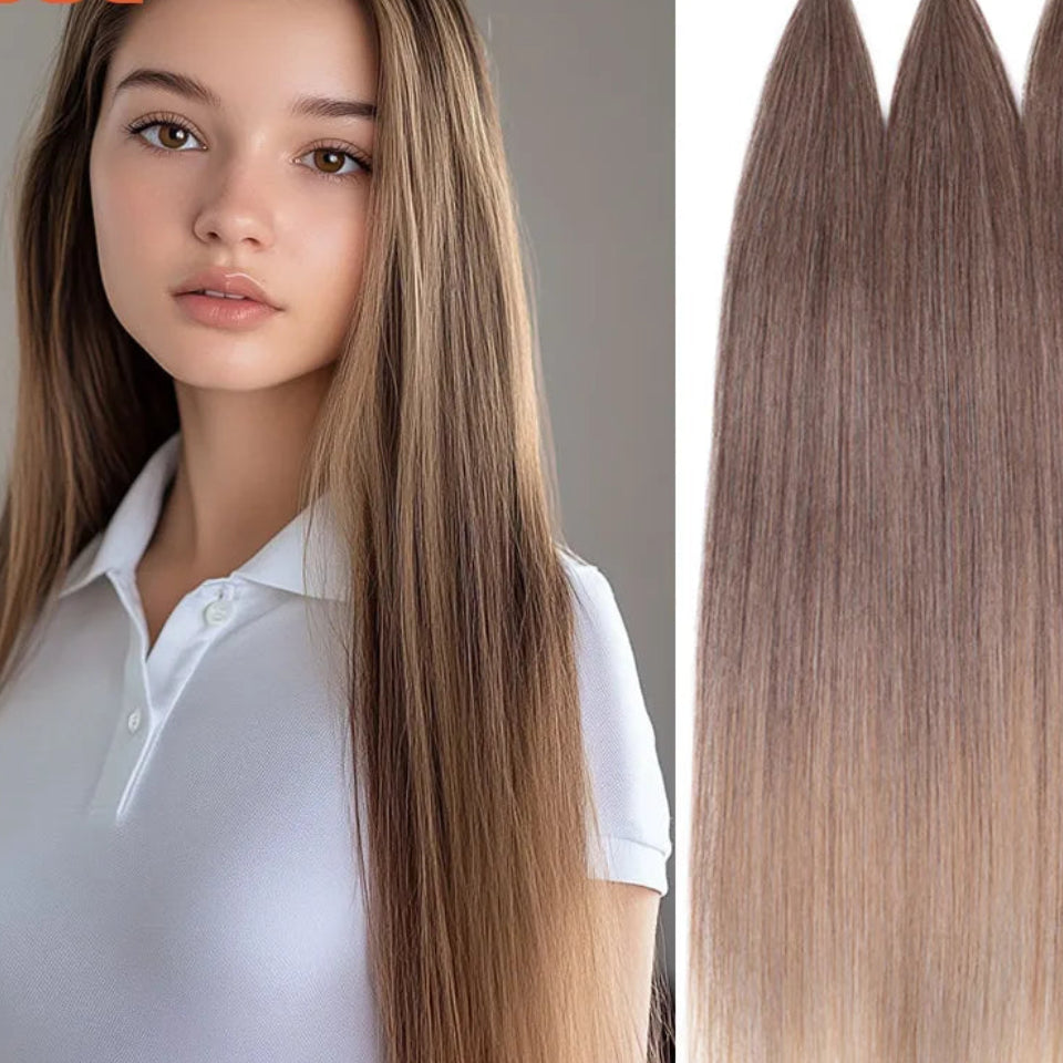 28 Inch Ariel Straight Synthetic Crochet Braids Hair – Ombre & Solid Colors | 300g | 24 Shades - view 2