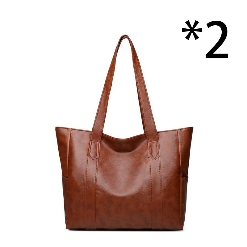 Vintage Large Capacity Tote Bag | Retro Vegan Shoulder Bag & Women's Casual Handbag (For Commute) Luxegan