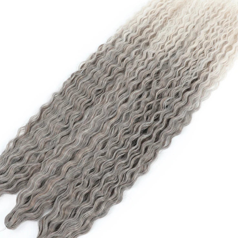 Ariel Curl Water Wave Twist Crochet Hair Extensions | Synthetic Ombre Braiding Hair 22-30 Inch - view 10