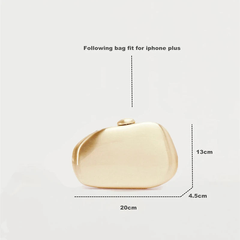 Designer Gold Mirror Shell Evening Clutch Bag | Luxury Metallic Hard-Case Small Purse for Women | Cute Fashion