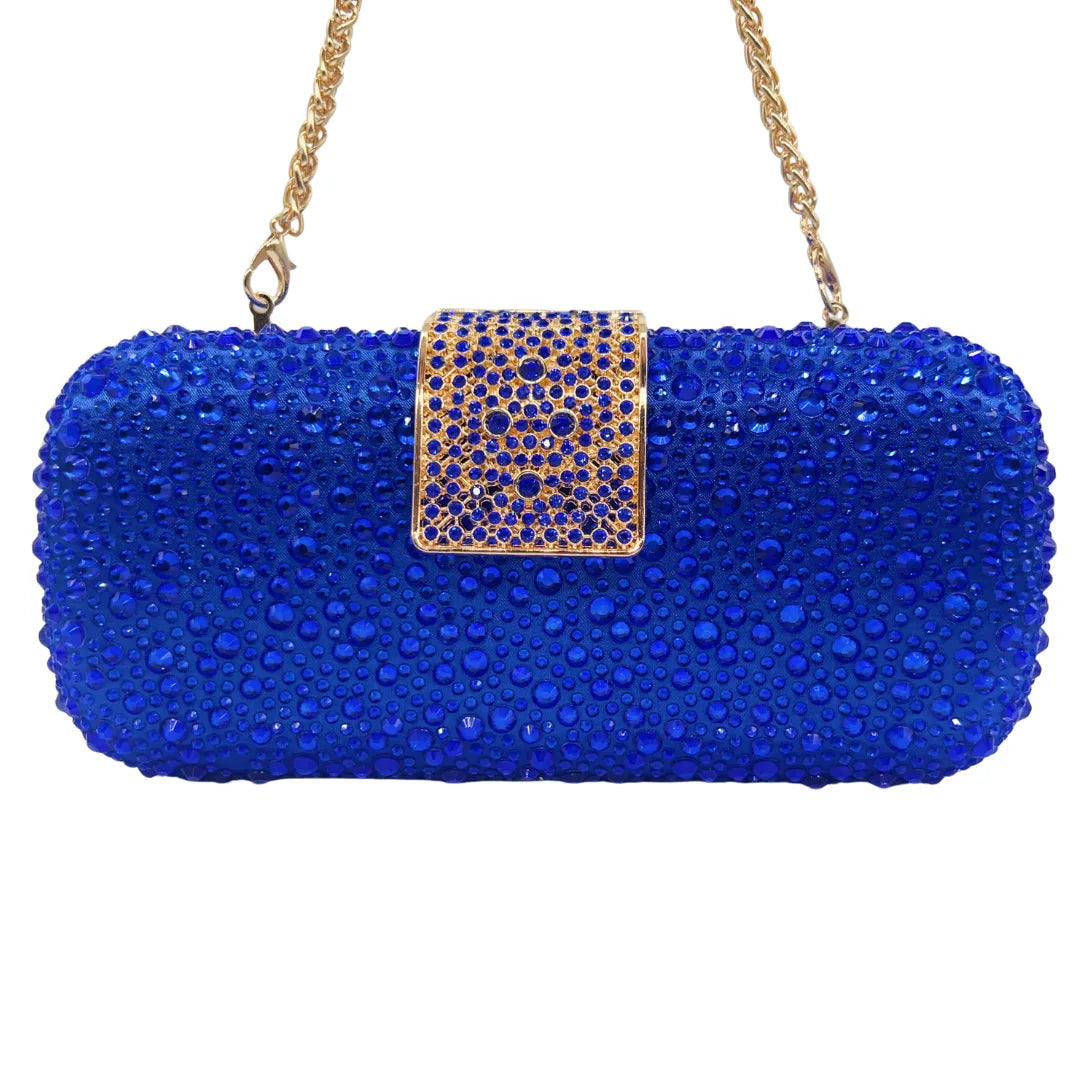 Women Green Crystal Evening Clutch Bag Glittering Purple Rhinestone Handbag Wedding Party Purse Full-diamond Bridal Bags Luxegan