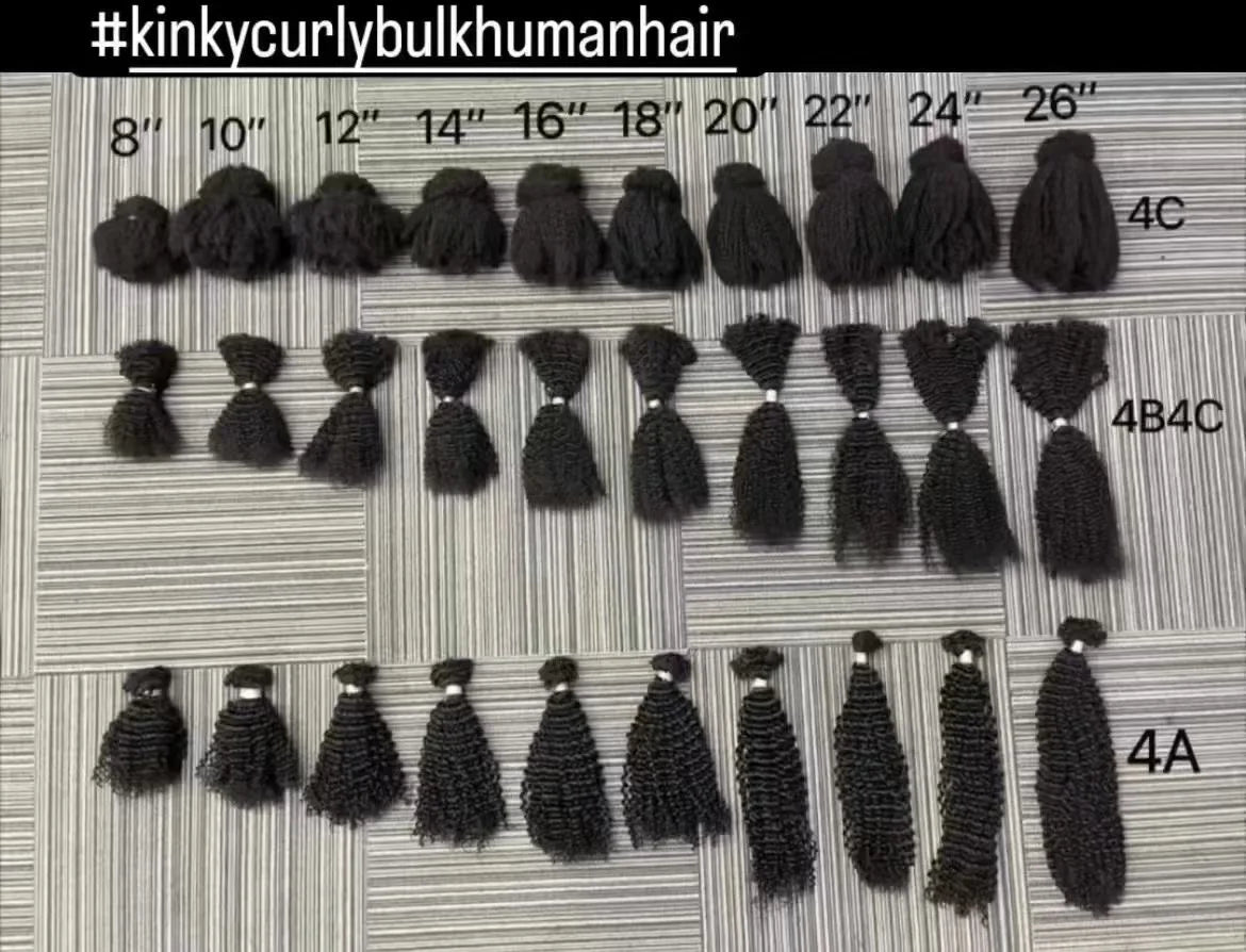 Nabi 4C Kinky Curly Micro Twist Human Hair – Crochet Braiding Hair for Black Women (30g/lot)