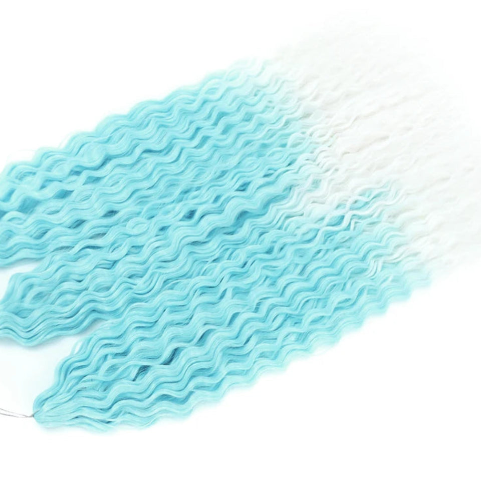 Ariel Curl Water Wave Twist Crochet Hair Extensions | Synthetic Ombre Braiding Hair 22-30 Inch - view 49
