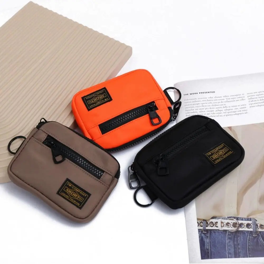 Oxford Cloth Casual Short Wallet | Zipper Coin Purse & Key Holder Luxegan