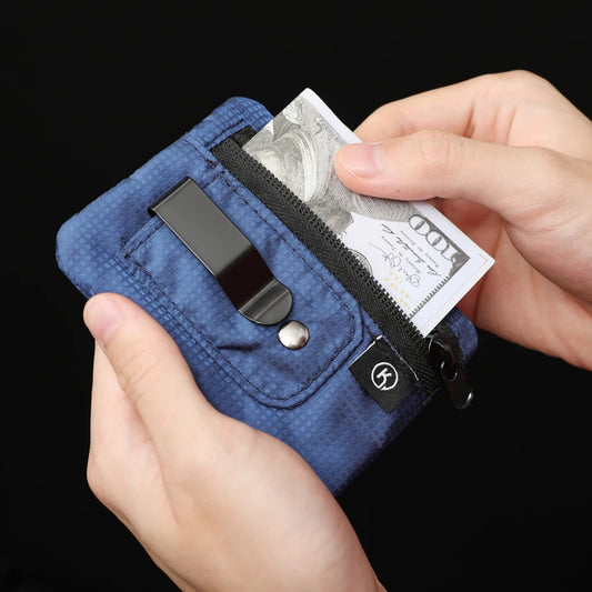 Unisex Mini Coin Purse | Simple Fabric Pouch with Zipper & Belt Clip