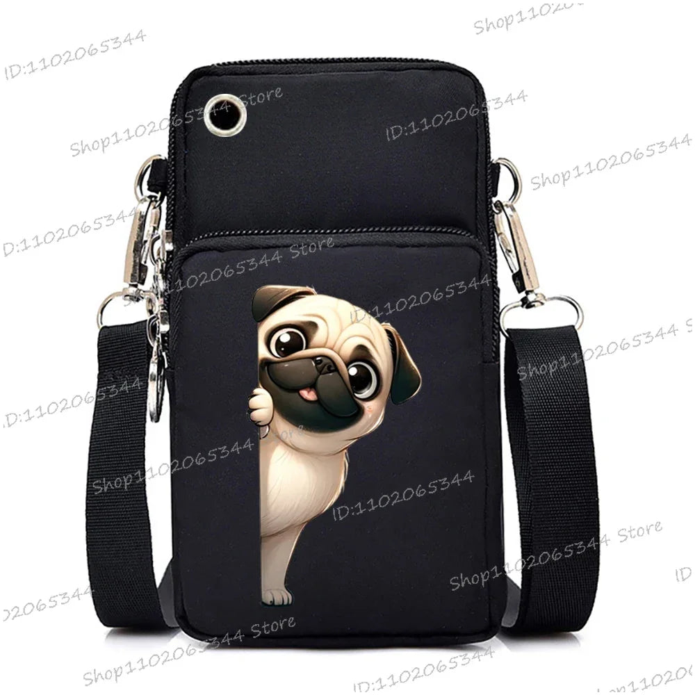 Funny Anime Dog Print Mobile Phone Bag | Unisex Crossbody & Handbag Luxegan