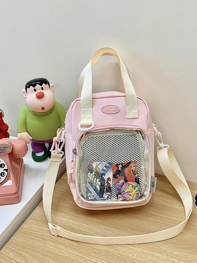 Casual Girl Ulzzang Ita Bag | Small Versatile Crossbody & Transparent Bar Chi Cute Shoulder Mobile Bag Luxegan