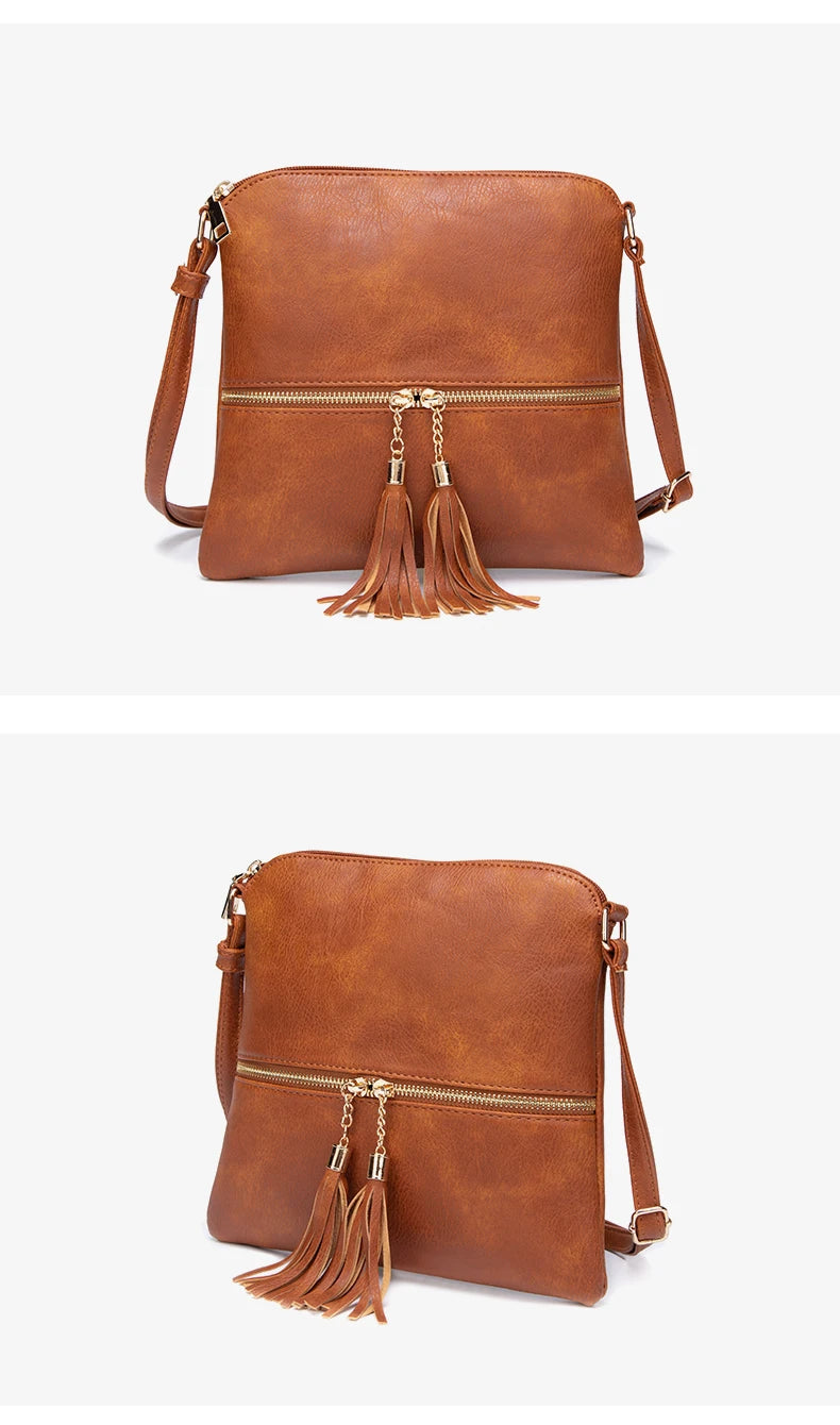 Fashionable Retro Large Capacity Women's Shoulder Bag | High-Quality Solid Color PU Leather Crossbody Bag & Soft Leather Handbag Luxegan