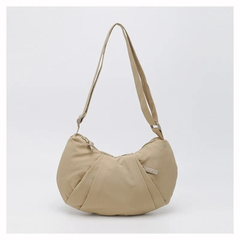 New Large-Capacity Crescent Bag for Women | Trendy Casual Nylon Shoulder & Crossbody Bag (Simple Croissant Style, Commuting) Luxegan
