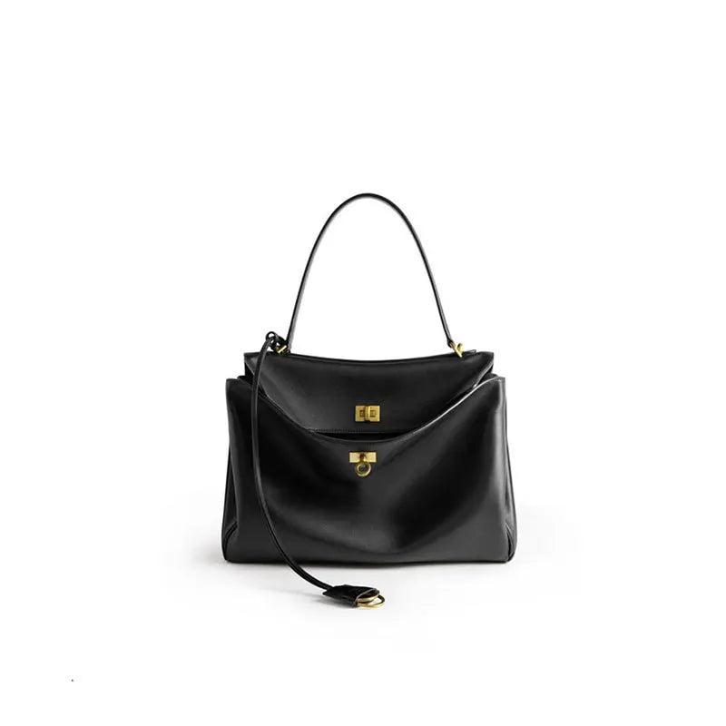 PU Crocodile Pattern Satchel | Soft Vintage Lock Commuter Bag Luxegan