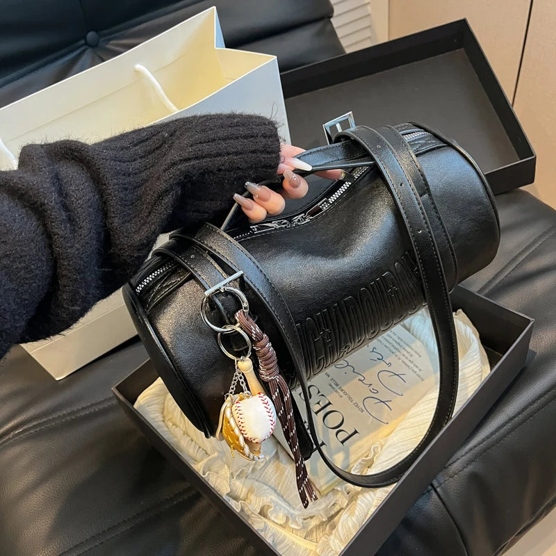 Multifunctional Cylinder Shaped Shoulder Bags | Winter Designer Handbags & Luxury Crossbody Bag Luxegan