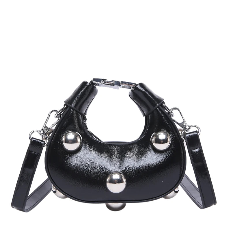 Retro Versatile Ladies Mini Handbag | Women's Big Rivet Personality Luxury Designer Crossbody Bags & Streetwear Shoulder Bag Luxegan