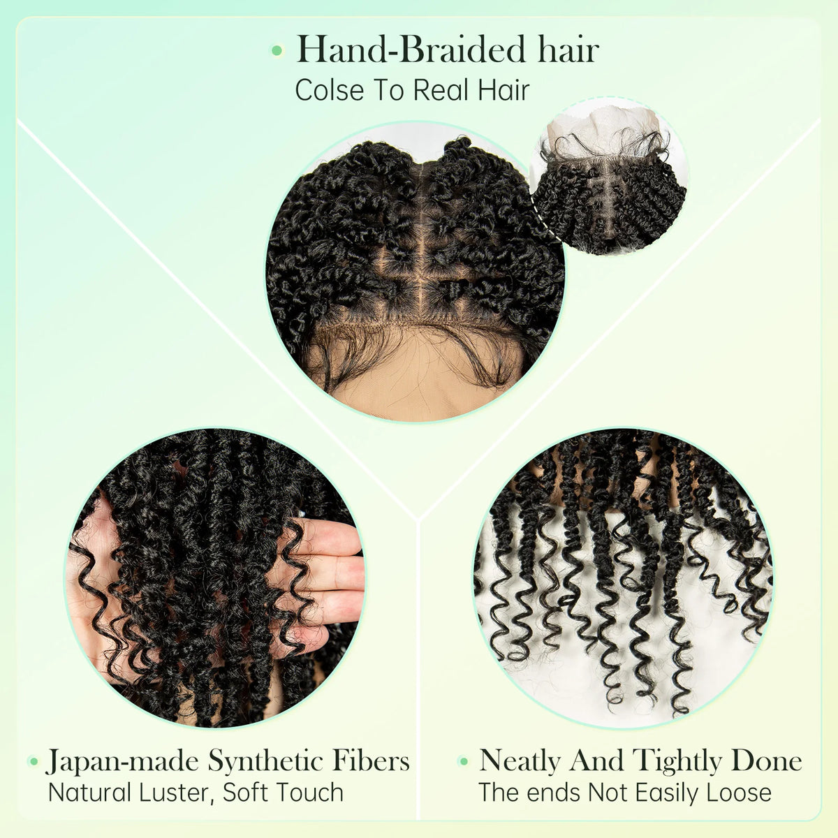 14 Inch Twisted Knotless Box Braids Wig | Full Lace | Baby Hair