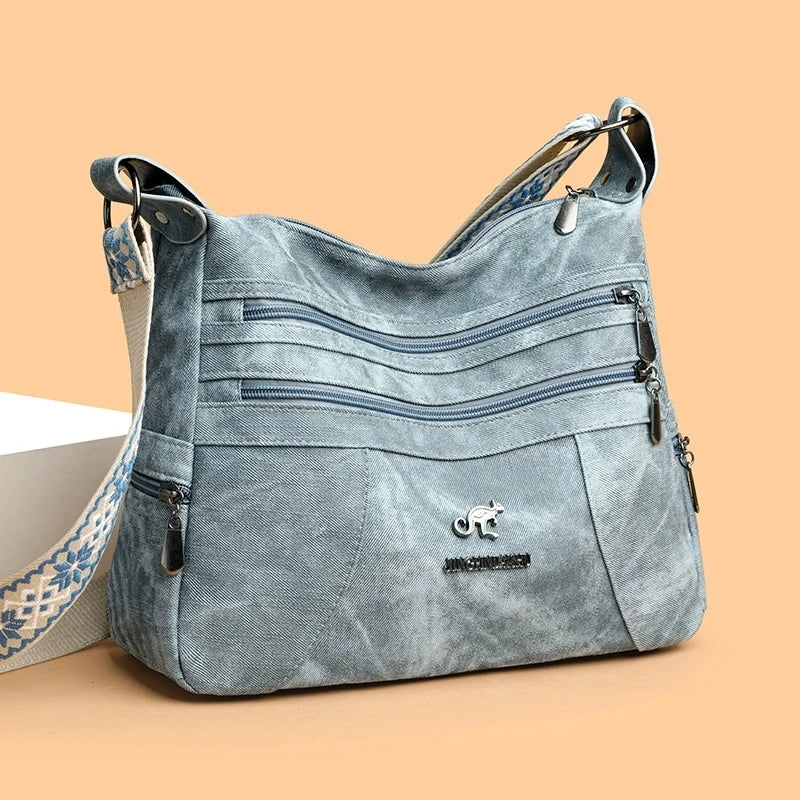 Vintage Style Shoulder Bag | Multi-Layer Crossbody Bag & Casual Faux Leather Handbag Luxegan