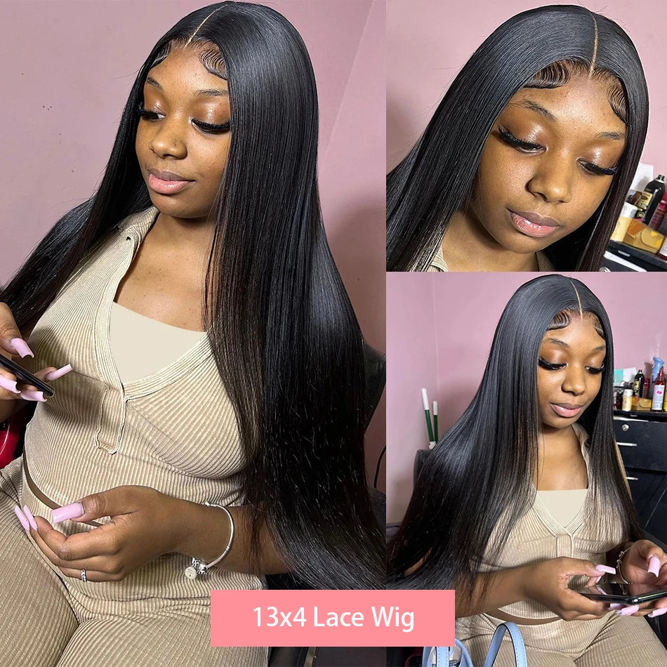 30–32 Inch Bone Straight Wig | Sophisticated 13x6 HD Transparent Lace Frontal | Elegant "Melt Skins" Brazilian Human Hair | "Dignified" 180% Density Remy Wig for Radiant Versatile Styling Luxegan