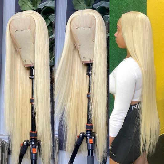Honey Blonde Brazilian Human Hair Wig | Sophisticated 13x6 HD Transparent Lace Frontal | Elegant Bone Straight Remy Hair | "Dignified" High-Definition Lace Front Wig for Versatile High-Fashion Styling Luxegan